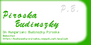 piroska budinszky business card